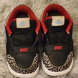 Nike Kids Black and Red Sneakers with Animal Print